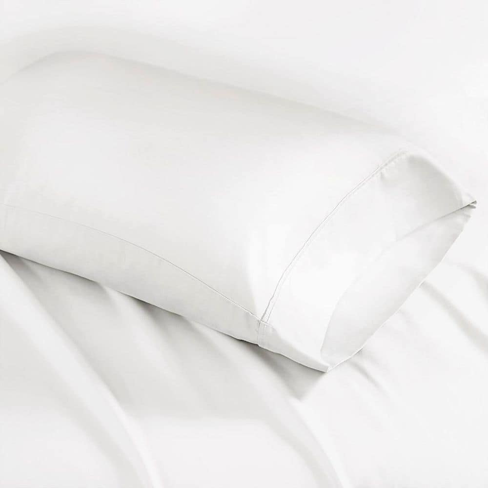 1500 Thread Count White Cotton Blend Pillowcases - Standard/Queen