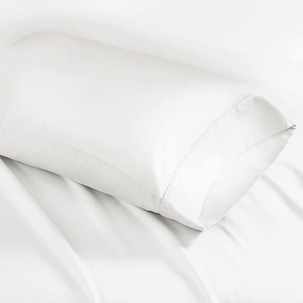 1500 Thread Count White Cotton Blend Standard Pillowcase (Set of 2)