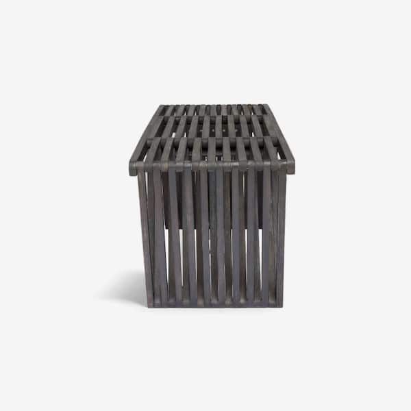 Dark Grey Acacia Wood Outdoor Bench