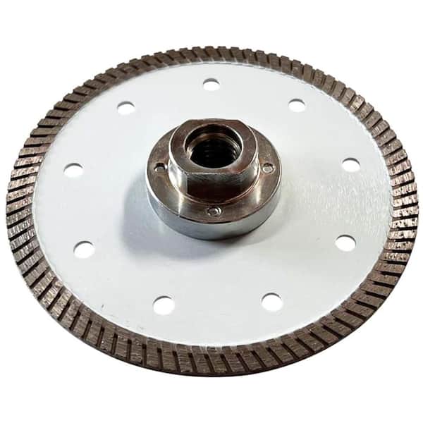 Flush Cut 6 in. Granite, Quartz, Engineered Stone Turbo Rim Diamond Saw Blade, 5/8 in. Threaded Arbor