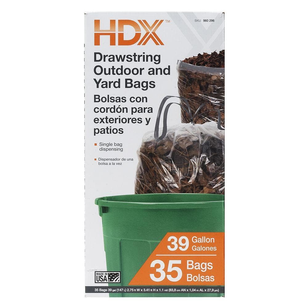 Have a question about HDX 39 Gal. Outdoor/Yard Drawstring Clear Trash Bags  (35-Count)? - Pg 1 - The Home Depot