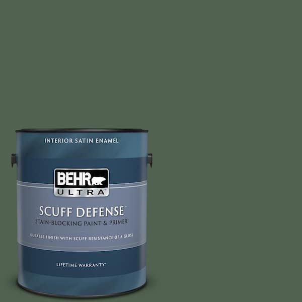 BEHR ULTRA 1 gal. #BXC-60 Pasture Green Extra Durable Satin Enamel Interior Paint & Primer