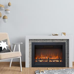 23.7 in. Electric Fireplace Insert with 4 Flames Brightness, 750/1500W, Remote Control, Overheating Protection