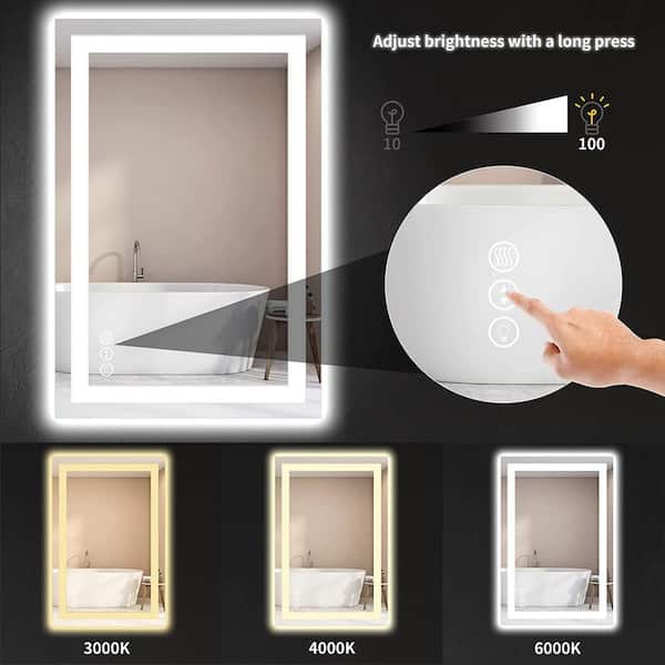 Rectangle LED Mirror TOOLKISS Shape: Rectangle, Size: 28 x 36