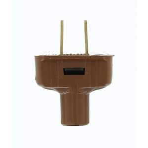 15 Amp 125-Volt Flat Plug, Brown 48643