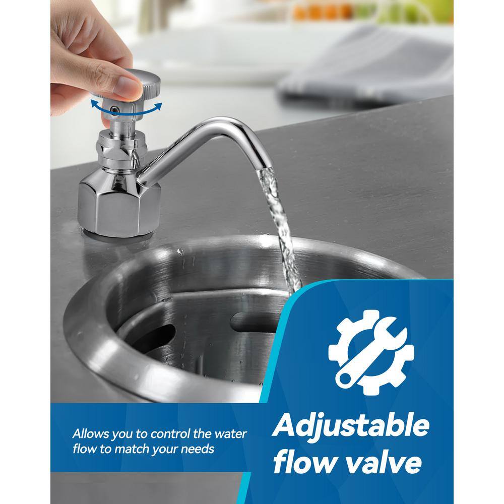Polished Chrome Single Handle Deck Mount Kitchen Faucet