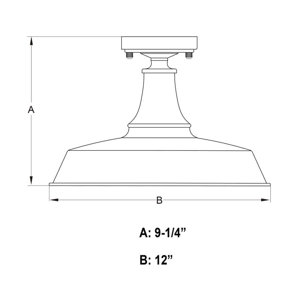 Medium Dark Bronze and Light Gold Steel Flush Mount Barn Light