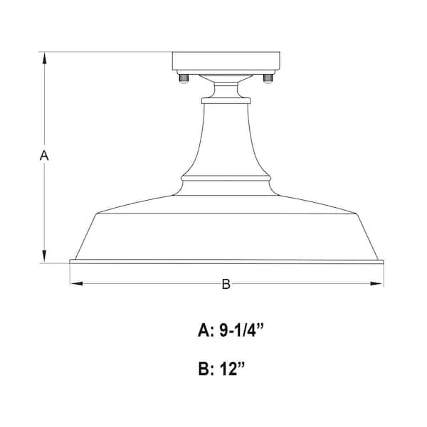 Dorado Bronze Farmhouse Outdoor Flush Mount 1-Light Barn Ceiling Light Dark Sky