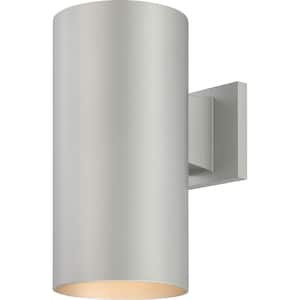 Medium 1-Light Silver Gray Aluminum Integrated LED Indoor/Outdoor Wall Mount Cylinder Light/Wall Sconce