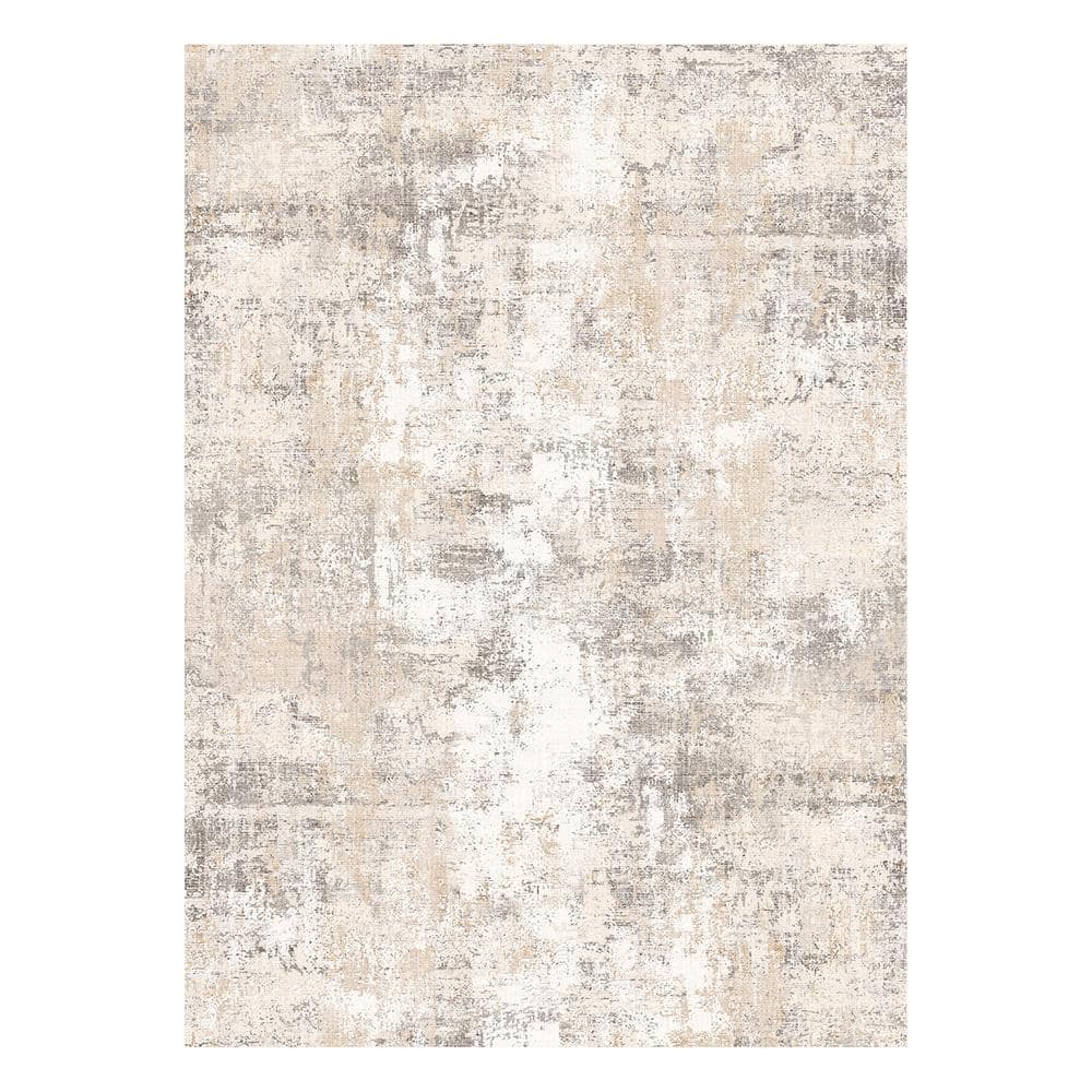 Van Gogh Beige/Grey 2 ft. x 3 ft. Modern Abstract Area Rug price history on PriceWatchPro
