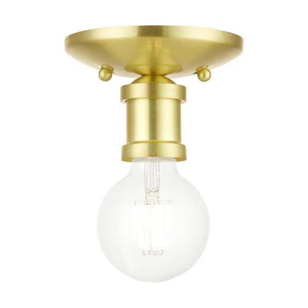 Livex Lighting Lansdale 5 in. 1-Light Satin Brass Flush