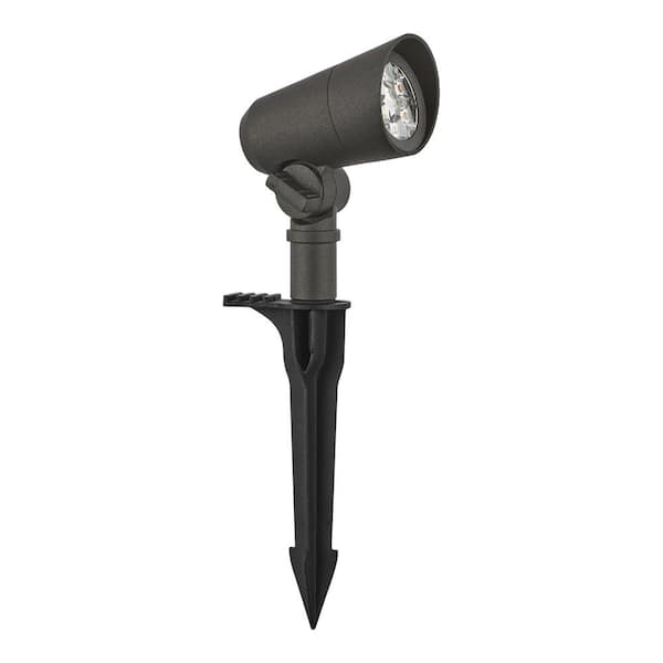 Hampton Bay Low Voltage 327 Lumen Black Hardwired Integrated LED Outdoor Spotlight with Narrow Beam Angle