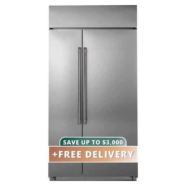 25.2 cu. ft. Smart Built-In Side by Side Refrigerator with WiFi Technology in Stainless Steel, LED Lighting