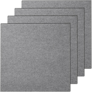 Carpet Tiles Gray 24 in. x 24 in. Self Adhesive Carpet Tile Square Padded Peel and Stick Carpet Tiles 36 sq. ft.