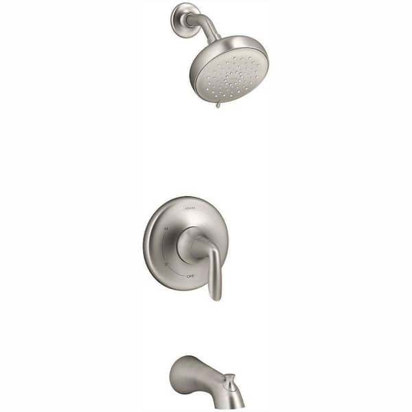 KOHLER Willamette Single-Handle 3-Spray Tub and Shower Faucet in Vibrant Brushed Nickel (Valve Included)