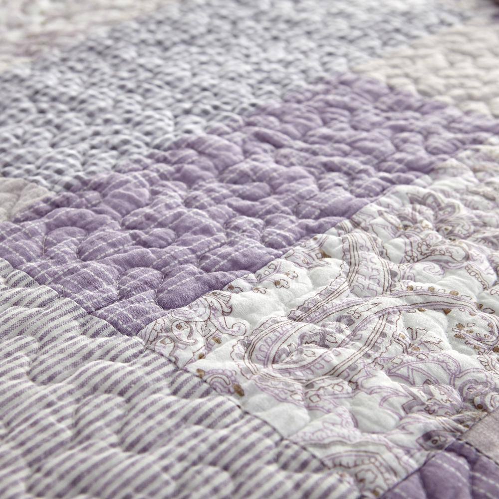 Lavender Rose Cotton Quilted Throw Blanket