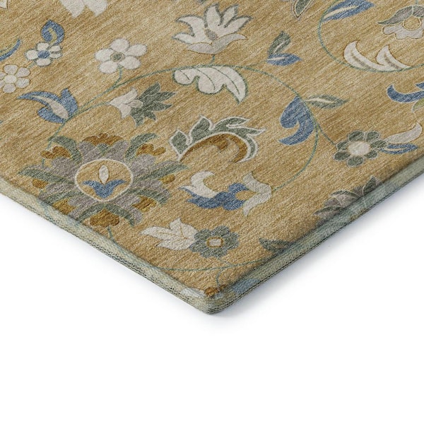 Mayfield Premium Machine Washable Abstract AMF1006 Wheat 9 ft. x 12 ft. Area Rug