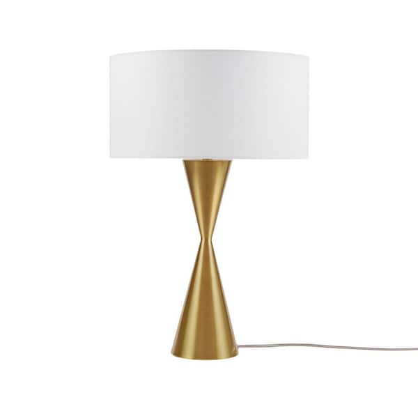 Jushua 22.75 in. H Gold Hourglass Metal Table Lamp Gold See Below Task and Reading