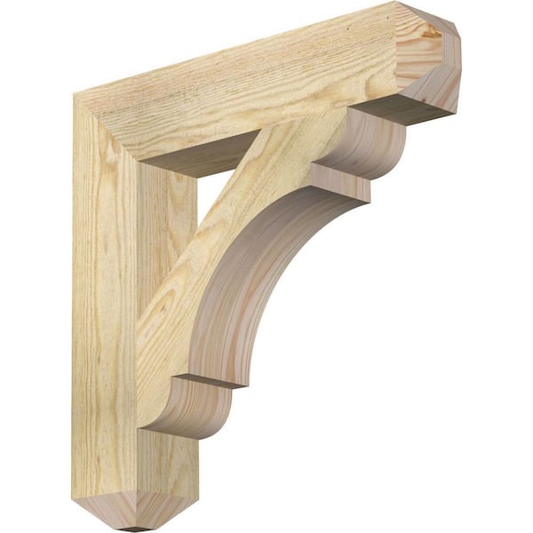 Ekena Millwork 4 in. x 20 in. x 20 in. Douglas Fir Olympic Craftsman Rough Sawn Bracket