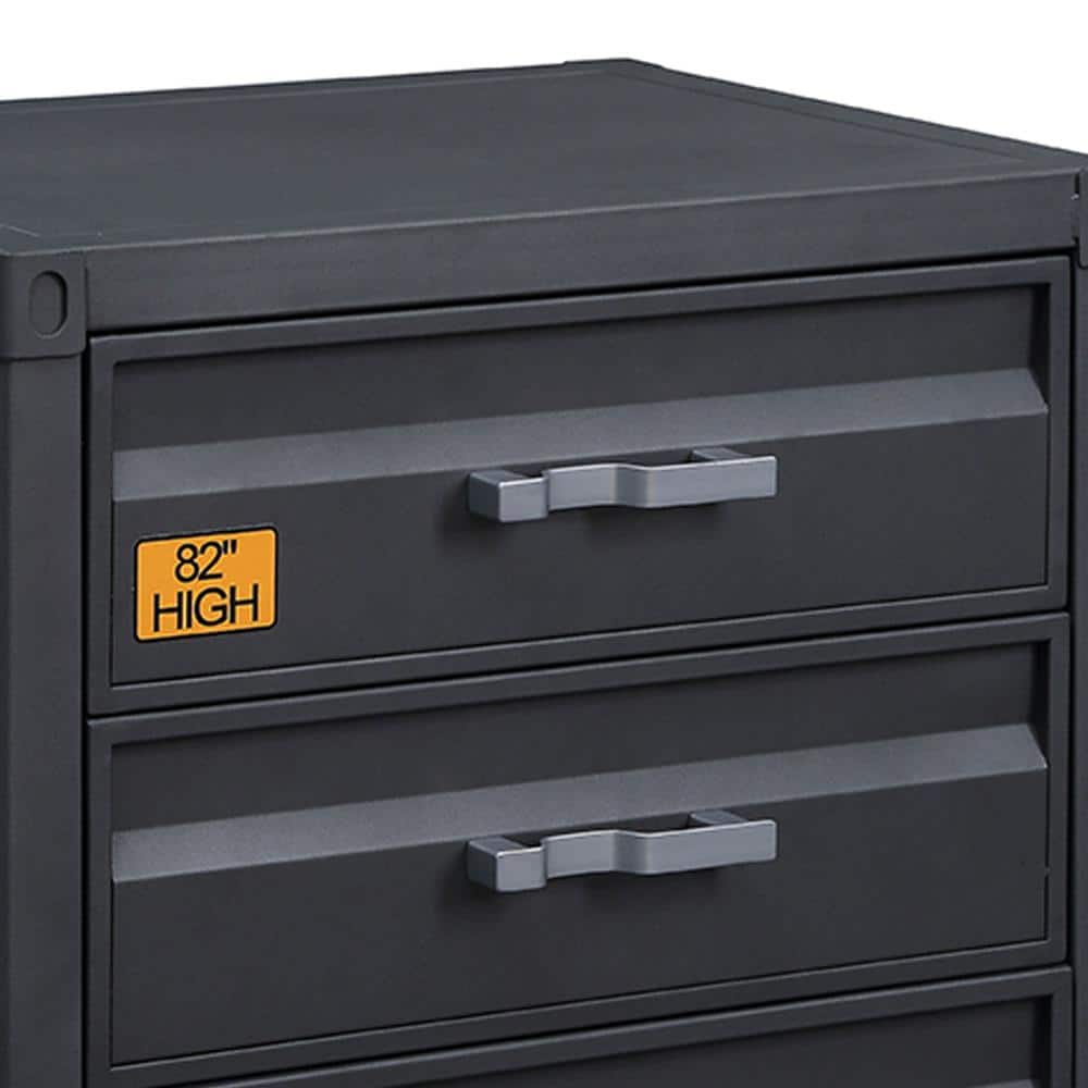 Industrial Gunmetal 4-Drawer Metal Chest