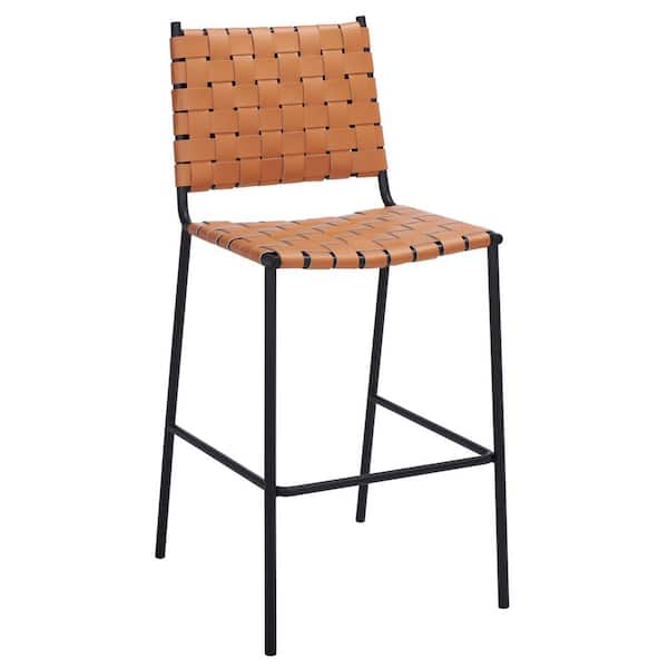Bahari Cognac/Black Woven Bar Stool