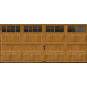Gallery Collection 16 ft. x 7 ft. 6.5 R-Value Insulated Ultra-Grain Medium Garage Door with SQ24 Window