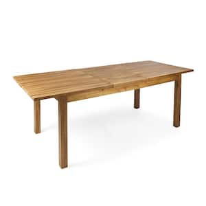 William Outdoor Acacia Wood Expandable Dining Table, Teak