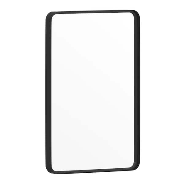 TAYLOR + LOGAN 20 in. W x 30 in. H Modern Black Wall Mounted Mirror