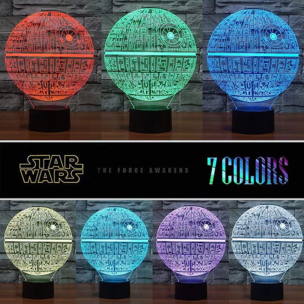 3D Night Light with 16 Colors and 3 Star Wars Patterns Outdoor