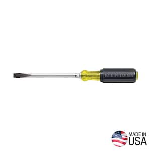 3/8 in. Keystone-Tip Flat Head Screwdriver with 10 in. Heavy-Duty Round Shank