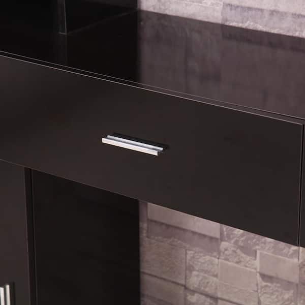 Wall Mount Beauty Salon Spa Cabinet Hair Styling Station Shelf Desk Black