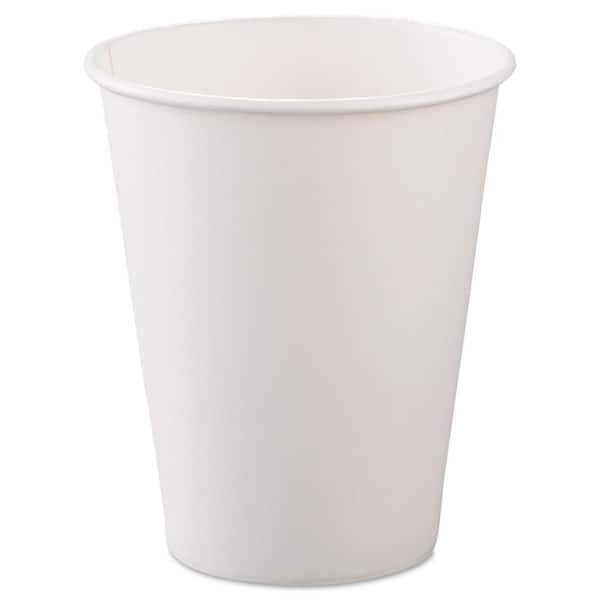 8 oz. White Single-Sided Disposable Paper Cups, Hot Drinks, 50/Bag, 20 Bags/Carton