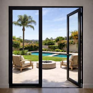 ERIS 72 in. x 96 in. Mat Black Right Swing/Outswing Aluminum