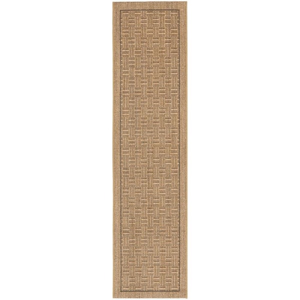 SAFAVIEH Palm Beach Natural 2 ft. x 8 ft. Interlaced Border Runner Rug