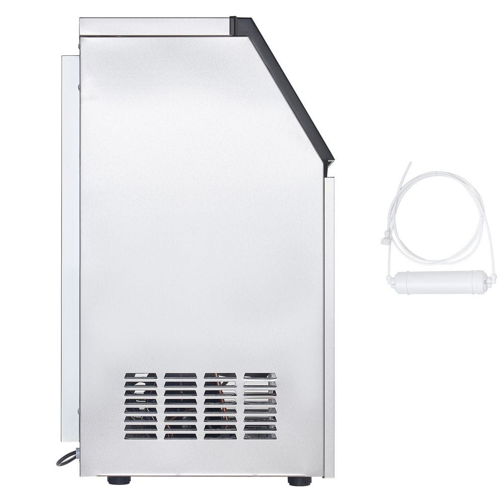 17 in.W Commercial Ice Maker Machine 100lbs./24H 36 Ice Cubes in 15 Minutes Freestanding w/ 28 lbs. 2025 Upgrade Silver