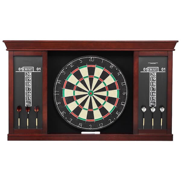 23.62 in. W, Dart Board, Cabinet Set, Ready-to-Play Bundle Official Size Dartboard Cabinet Set, Steel Tip Dart Cabinet
