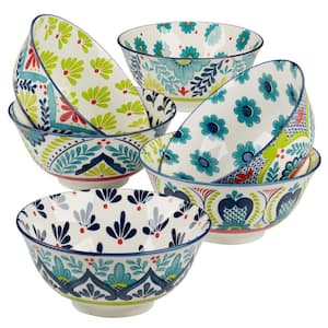 Talavera 28.75 fl. oz. Multi-Colored Porcelain Bowl (Set of 6)