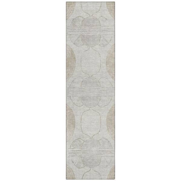 Chantille Machine Washable Indoor/Outdoor Abstract ACN3064 Ivory 2 ft. x 7 ft. Runner Rug