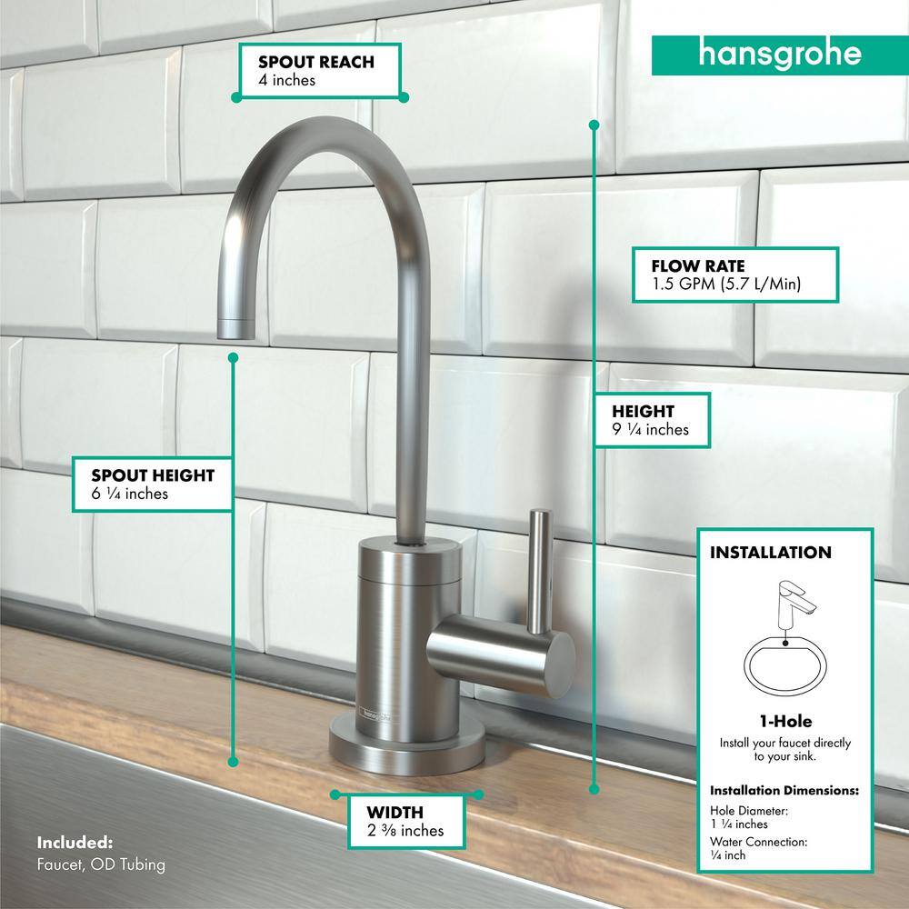 Modern Steel Optik Deck Mounted Kitchen Faucet with 360° Swivel