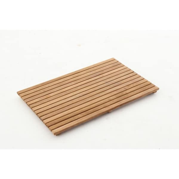 abces levend Roux Natural Beige Teak Indoor and Outdoor Shower/Bath Mat 31.4 in. x 19.6 in.  SM3B - The Home Depot