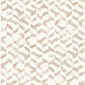Instep Rose Gold Abstract Geometric Paper Strippable Roll (Covers 56.4 sq. ft.)