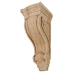 12-1/2 in. x 5-3/8 in. x 5-5/8 in. Unfinished Large North American Solid Red Oak Classic Traditional Plain Wood Corbel