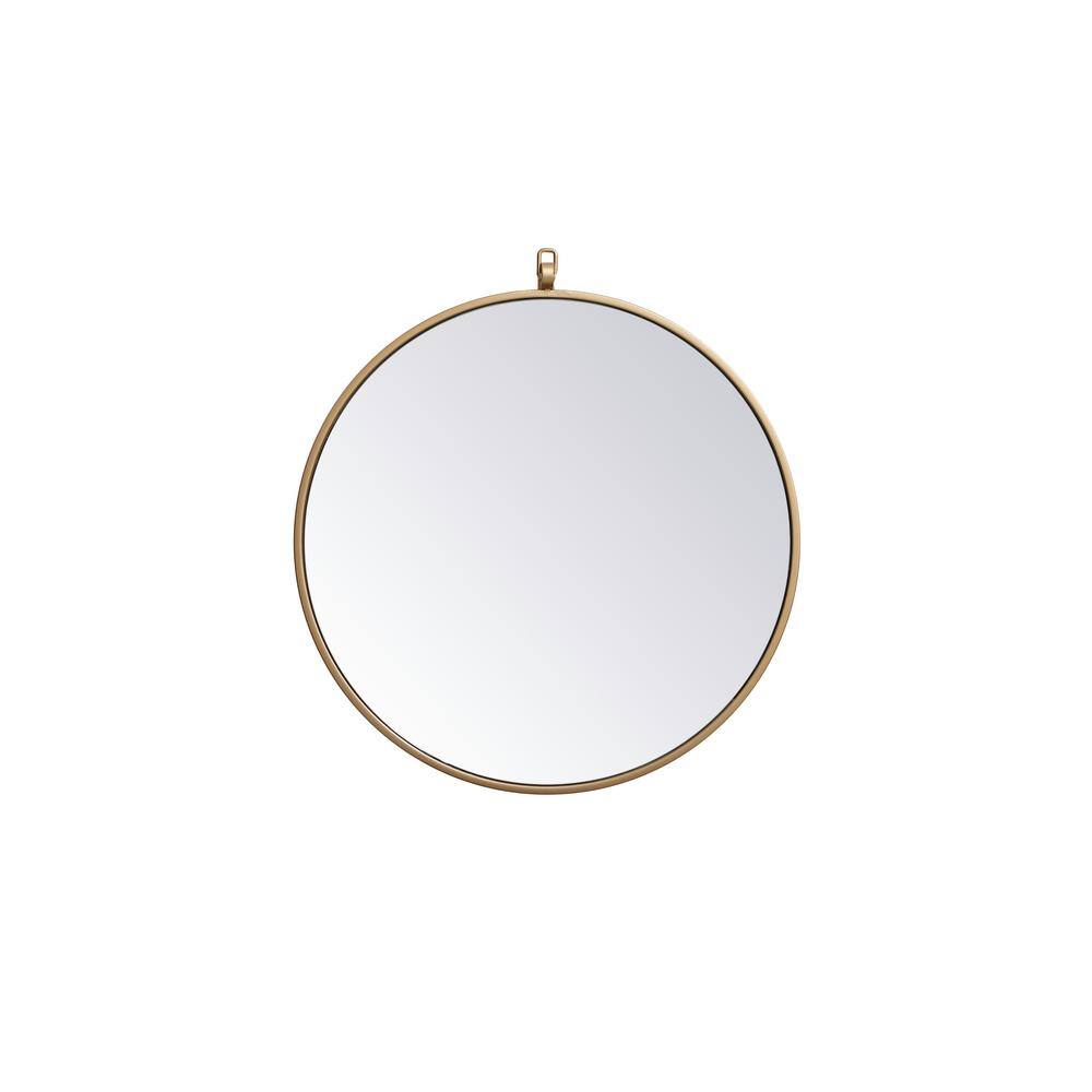 Medium Round Brass Modern Mirror (21 in. H x 21 in. W)