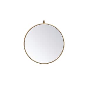 Brass 21 in. W x 21 in. H Round Vanity Mirror