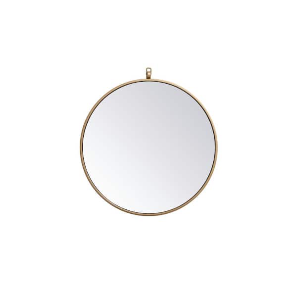 Unbranded Medium Round Brass Modern Mirror (21 in. H x 21 in. W)