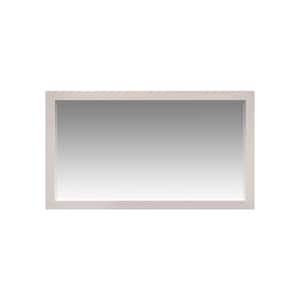 Solid Contemporary 56 in. W x 31.5 in. H Rectangle Framed Standard Wall Bathroom Vanity Mirror in Dreamy White