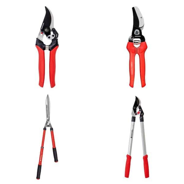 3/4 in. Cut Bypass Pruner, 3 in. Anvil Pruner, 10 in. Hedge Shears and 1-3/4 in. Cut Bypass Lopper Combo
