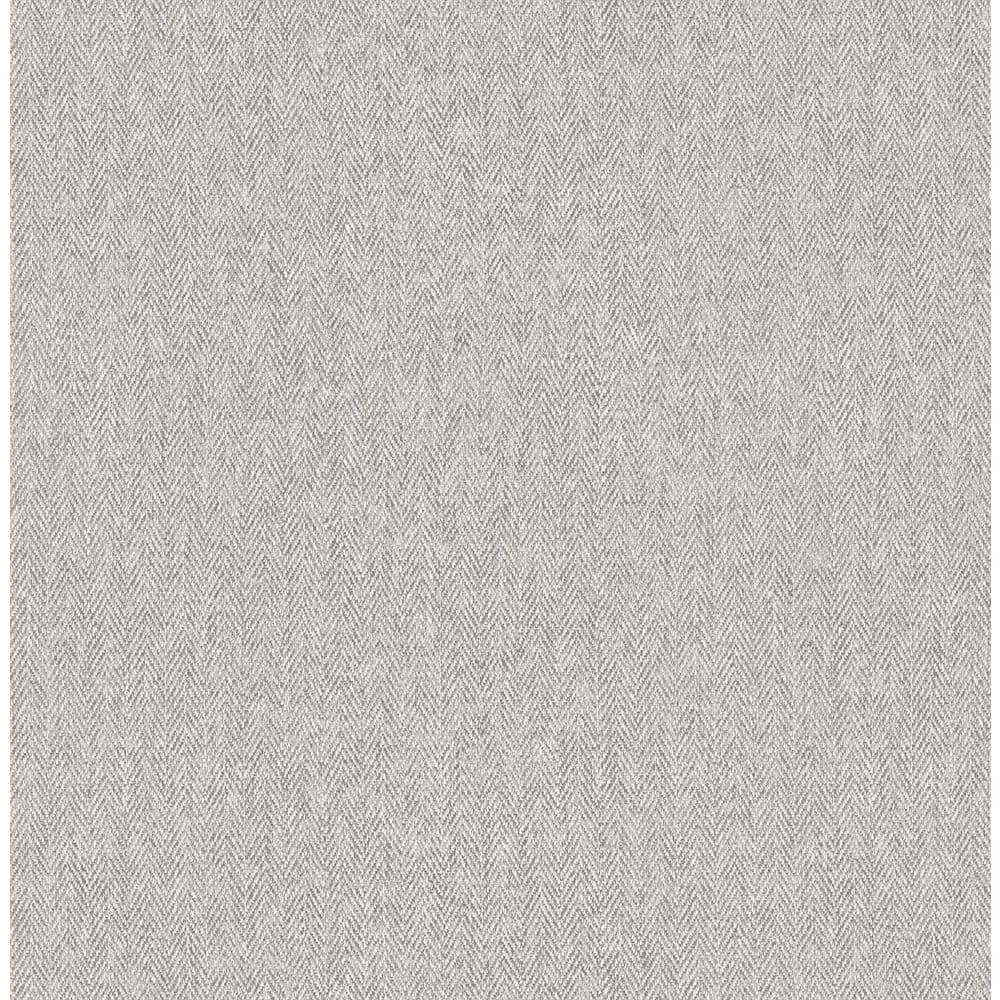 Grey Herringbone Tweed Wallpaper