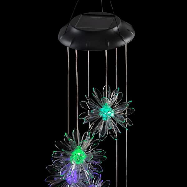 Solar Powered Color Changing LED Wind Chimes Home Garden Light Decor Lamp K3Y8