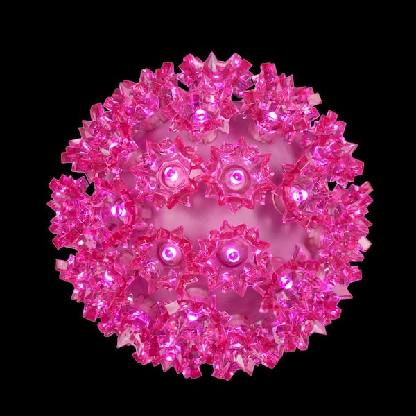 Wintergreen Lighting 6 in. 70-Light LED Pink Decorative Starlight Sphere